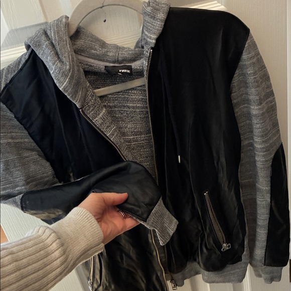 Wilfred Free XS zip up faux leather hoodie - Picture 2 of 3